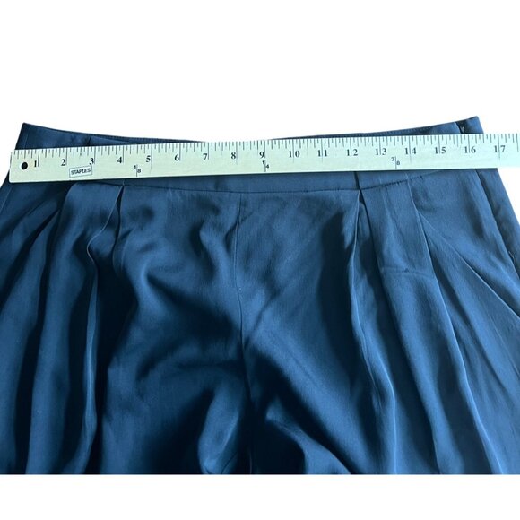 Theory Womens Black Tappered Leg Pleated Pants Silk & Spandex Blend Size 10 - Picture 5 of 13
